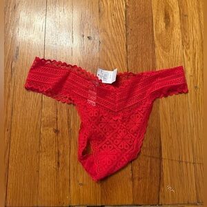 Aerie Red Lace Thong